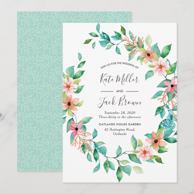 Tropical Island Luau Wedding invitation (Front/Back)