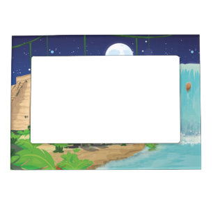 Tropical island magnetic picture frame