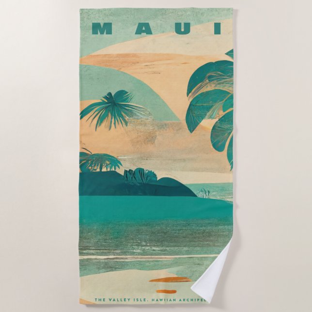 Tropical Island maui Beach Towel (Front)