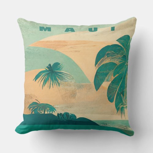 Tropical Island maui Throw Pillow