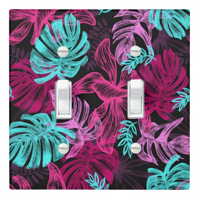 Tropical Island Monstera  Light Switch Cover (In Situ)