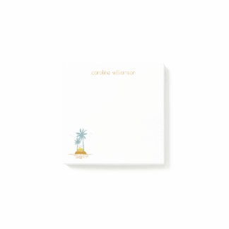 Tropical Island Ocean and Palm Trees Personalized  Post-it Notes