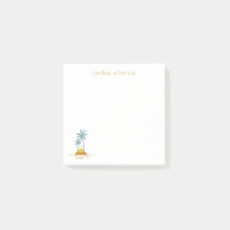 Tropical Island Ocean and Palm Trees Personalized  Post-it Notes