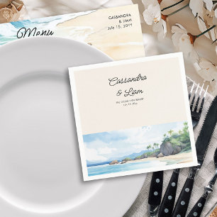 Tropical Island Ocean Beach Wedding Napkins
