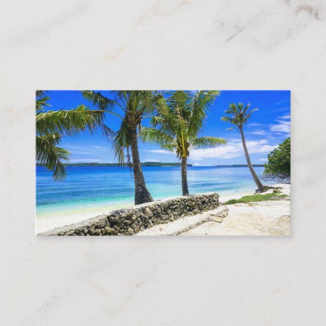 Tropical Island Palm Paradise Chill  Business Card (Front)