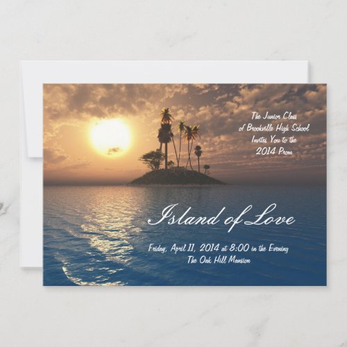 Tropical Island Palm Prom Invitation