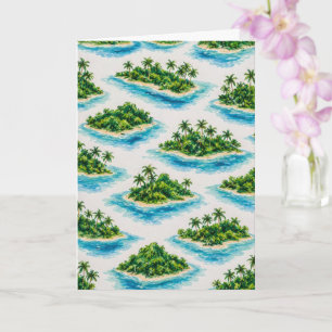 Tropical Island Palm Tree Card