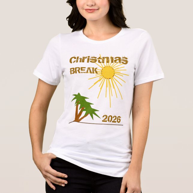 Tropical Island Palm Tree Spring Break  Tri-Blend Shirt (Front)
