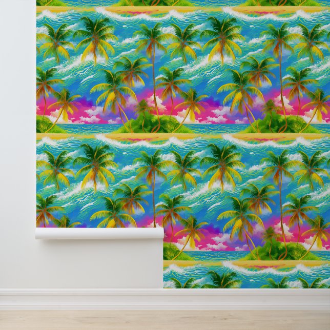 Tropical island palm tree  wallpaper  (Application)
