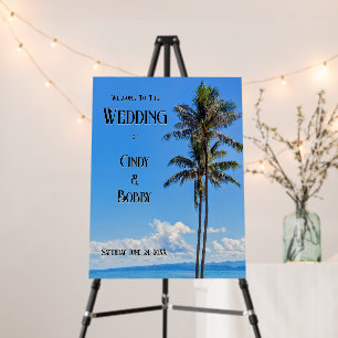Tropical Island, Palm Trees, Blue Seas, Wedding Foam Board