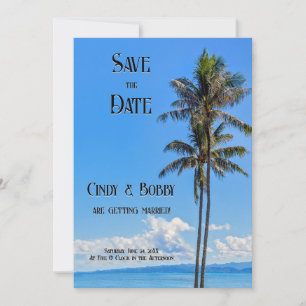 Tropical Island, Palm Trees, Blue Seas, Wedding Sa Save The Date