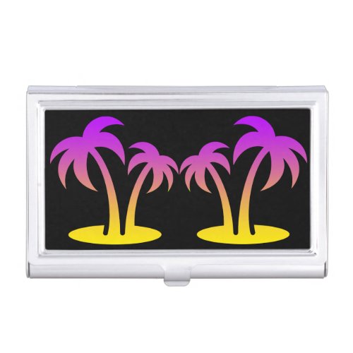 Tropical Island  Palm Trees Business Card Holder
