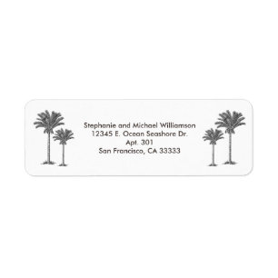 Tropical Island Palm Trees Custom Name Label