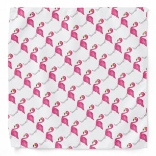 Tropical Island Paradise Hot Pink Flamingo Bird Bandana
