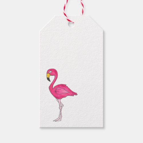 Tropical Island Paradise Hot Pink Flamingo Bird Gift Tags