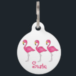 Tropical Island Paradise Hot Pink Flamingo Bird Pet ID Tag<br><div class="desc">Features an original marker illustration of a tropical pink flamingo!

This illustration is also available on other products. Don't see what you're looking for? Need help with customization? Contact Rebecca to have something designed just for you.</div>