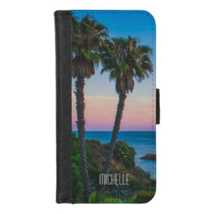 Tropical Island Paradise Sunset Personalized Name iPhone 8/7 Wallet Case