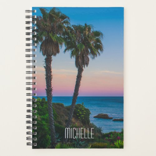Tropical Island Paradise Sunset Personalized Name Planner