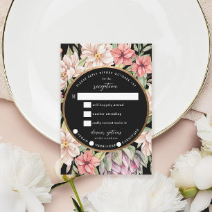Tropical Island Pastel Floral Accommodations RSVP Card