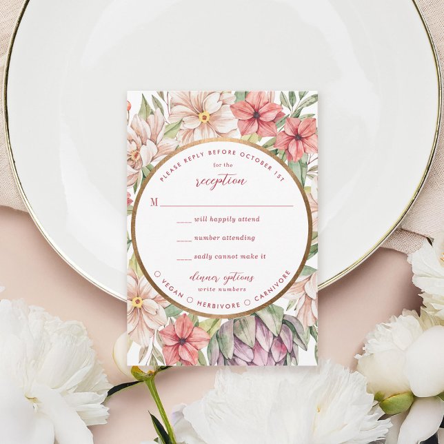 Tropical Island Pastel Floral RSVP Card (Creator Uploaded)