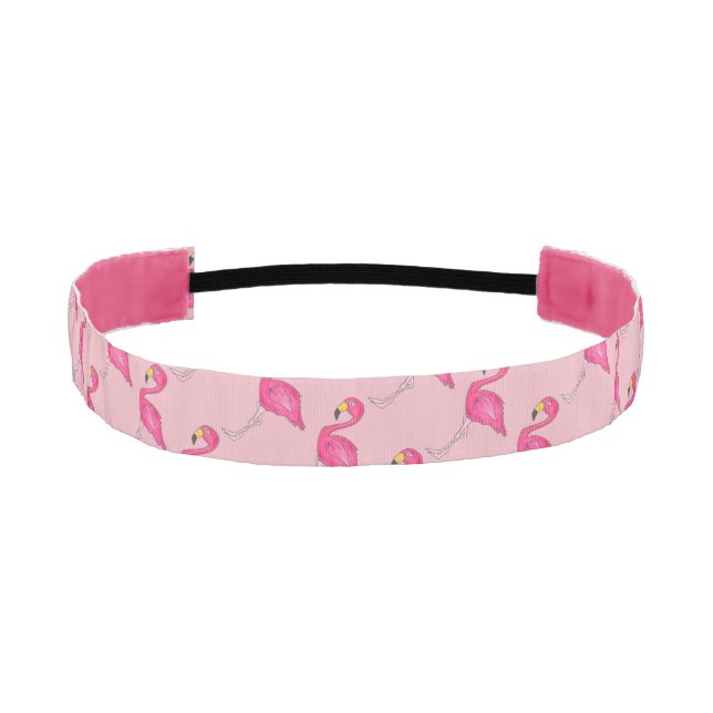 Tropical Island Pink Flamingo Bird Print Headband (Front)