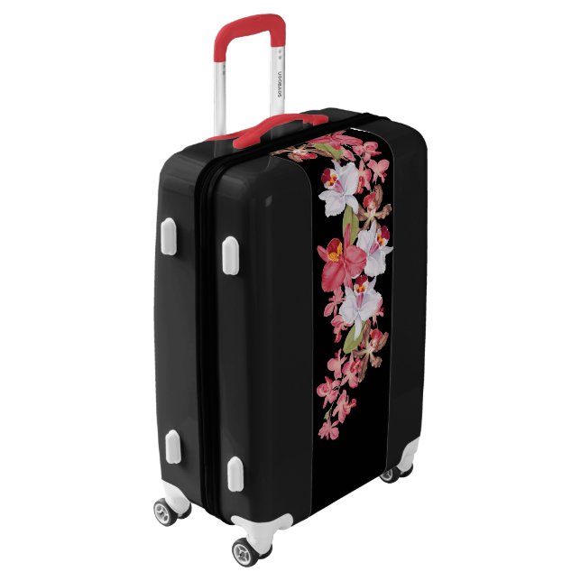 Tropical Island Pink Orchid Flower Luggage (Rotated Left)