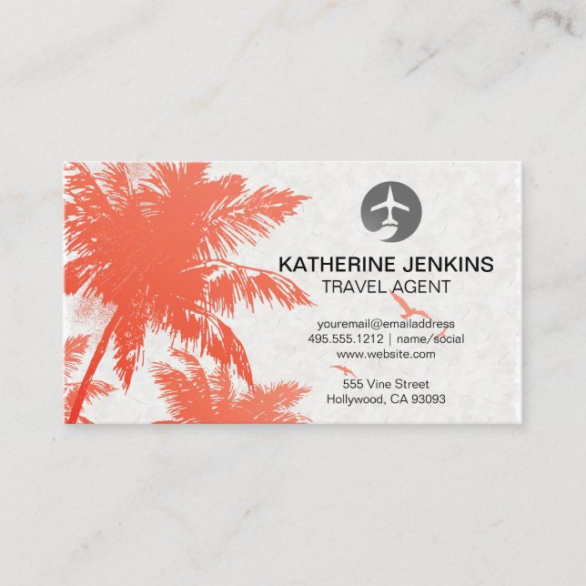 Tropical Island | Plane Logo Business Card (Front)