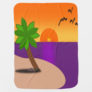 TROPICAL ISLAND RECEIVING BLANKET