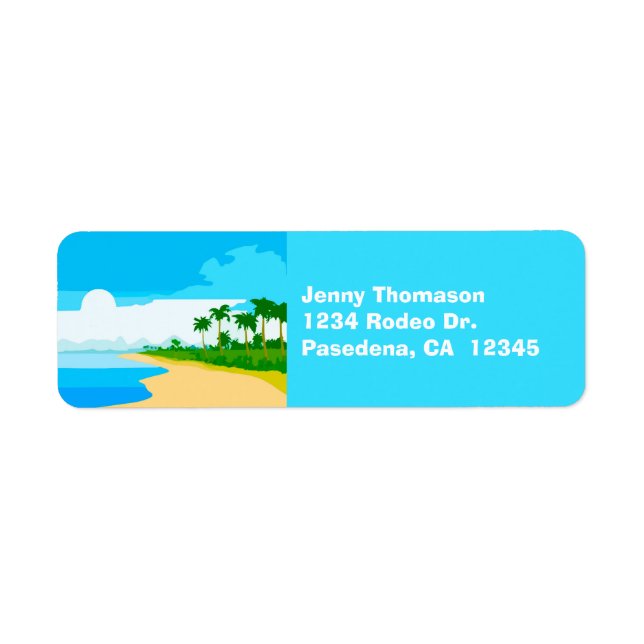 Tropical Island Return Address Labels (Front)