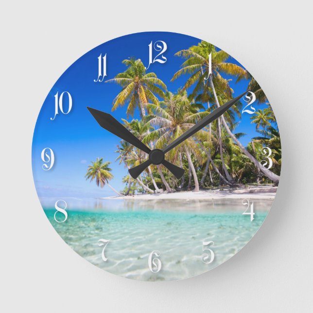 Tropical island round clock (Front)
