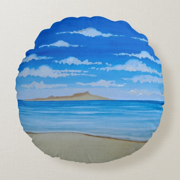 Tropical Island Round Pillow