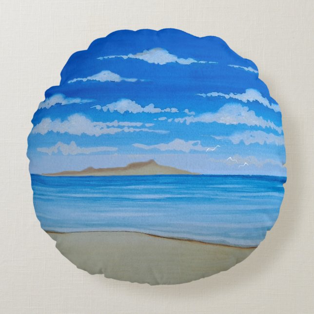 Tropical Island  Round Pillow (Front)
