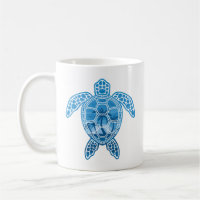 Tropical Island Sea Turtle Design in Blue