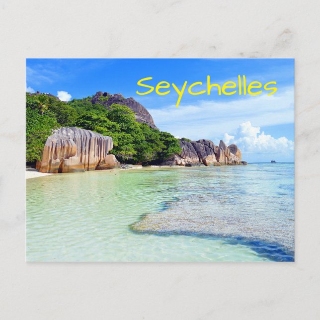 Tropical Island Seychelles Vacation Postcard (Front)