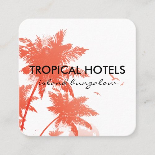 Tropical Island Square Business Card