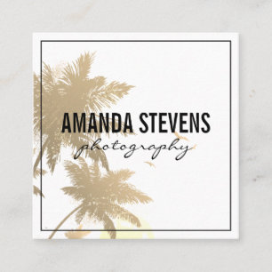 Tropical Island Square Business Card
