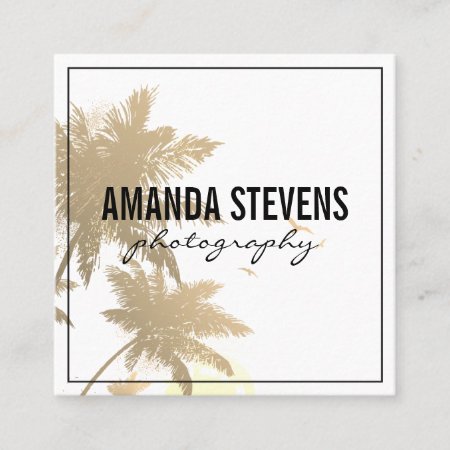 Tropical Island Square Business Card