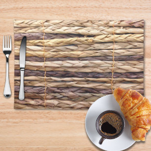 tropical island style beach rustic woven wicker cloth placemat