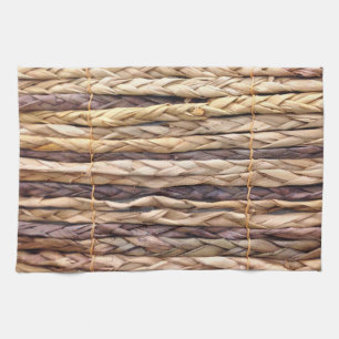 tropical island style beach rustic woven wicker kitchen towel