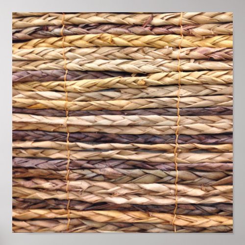 tropical island style beach rustic woven wicker poster