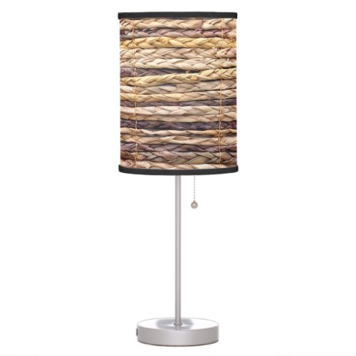 tropical island style beach rustic woven wicker table lamp