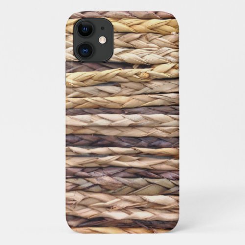 tropical island summer beach rustic woven wicker iPhone 11 case