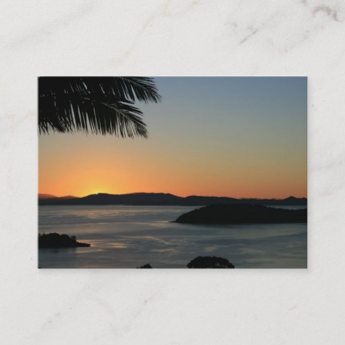 Tropical Island Sunset - Gift Certificate Business Cards