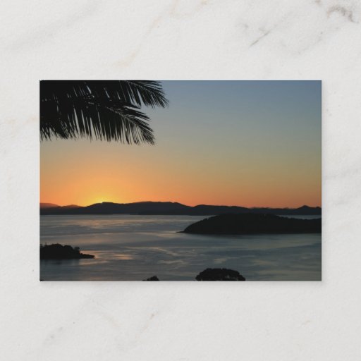 Customizable Tropical Island Sunset - Gift Certificate Business Cards