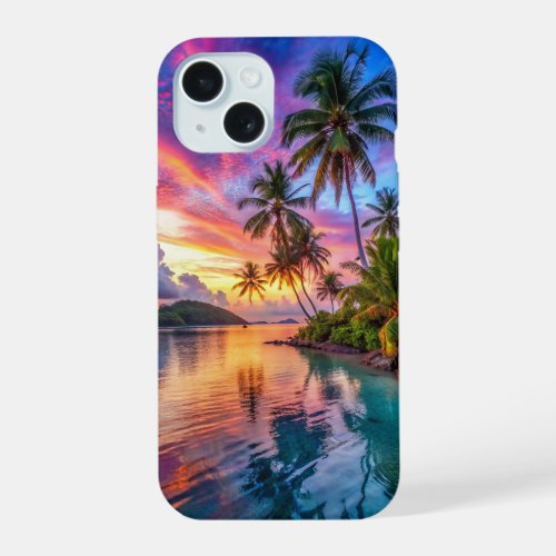 Tropical Island Sunset Landscape Phone Case