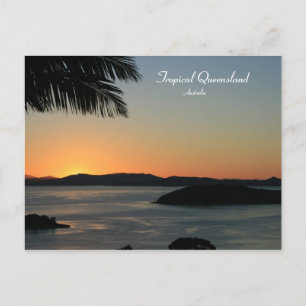 Tropical Island Sunset, Queensland, Australia Postcard