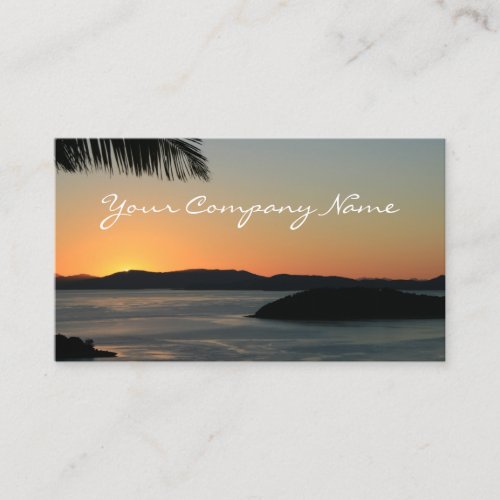 Tropical Island Sunset _ Travel Business Cards
