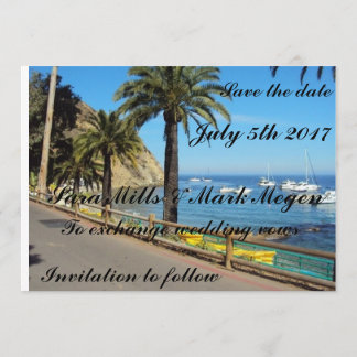Tropical Island themed Wedding announcement cards