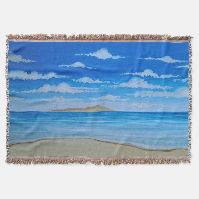 Tropical Island  Throw Blanket (Front)