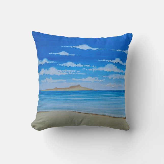 Tropical Island  Throw Pillow (Front)